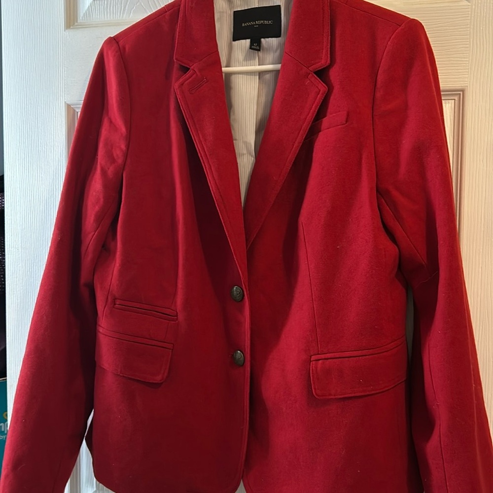 Banana Republic Red Wool Blazer